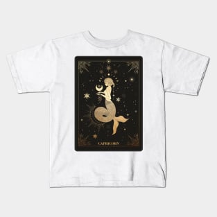 Capricorn Zodiac Sign Golden Kids T-Shirt